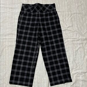 Torrid Black and White Plaid Wide Leg Pants